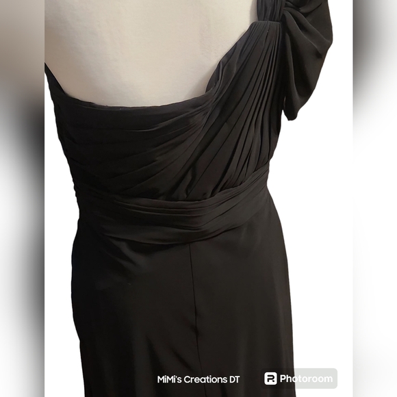 Bari Jay Black One Strap Bridesmaid/Prom Evening Gown - Picture 2 of 9